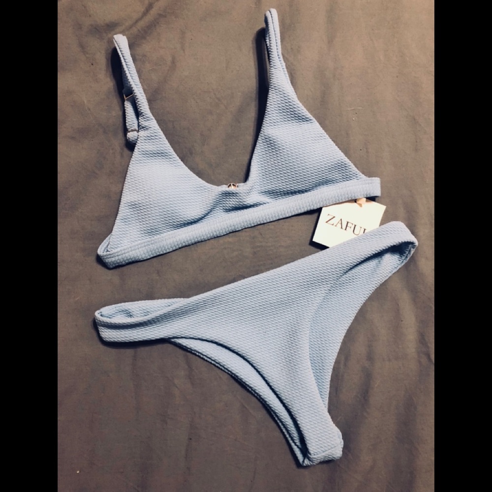 Zaful Baby Blue Bikini